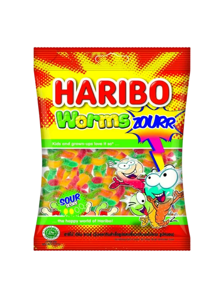 МАРМЕЛАД ЖЕВ WORMS ZOURR 80Г ЧЕРВЯЧКИ С КИСЛИНКОЙ