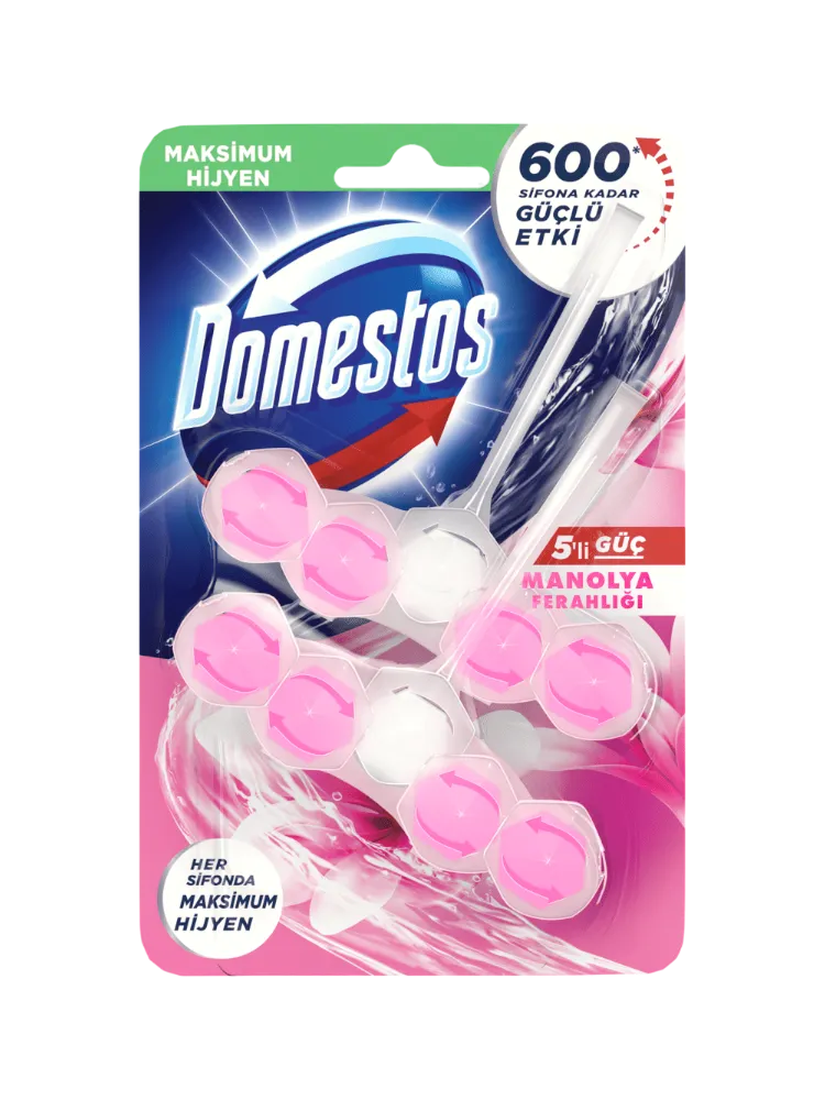БЛОК ДЛЯ ОЧИЩЕНИЯ УНИТАЗА DOMESTOS POWER 5 ЛЕДЯНАЯ МАГНОЛИЯ 110Г