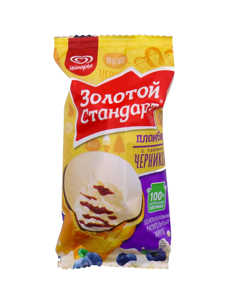 МОРОЖ ЗОЛОТОЙ ПЛОМБИР 89Г С ЧЕРНИКОЙ СТАК