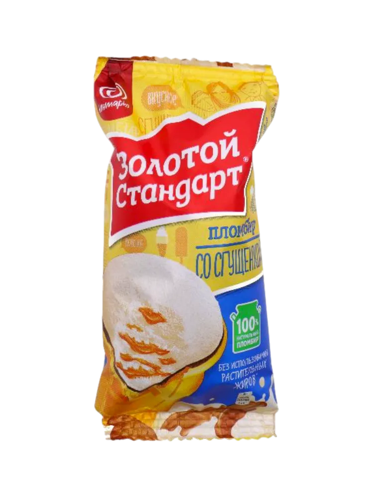 МОРОЖ ЗОЛОТОЙ ПЛОМБИР СО СГУЩЁНКОЙ СТАК 89Г