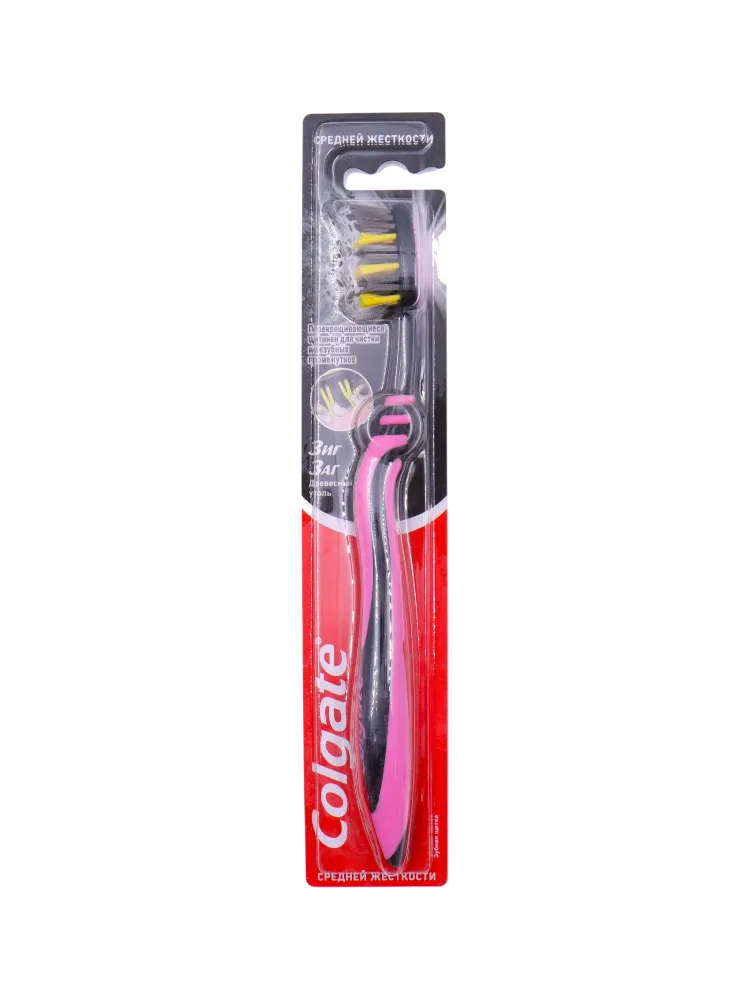 ЗУБ ЩЕТКА COLGATE ЗИГ ЗАГ ДРЕВЕСНЫЙ УГОЛЬ