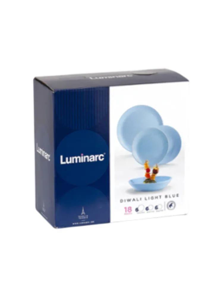 DIWALI LIGHT BLUE столовый сервиз на 6 персон из 18 предметов LUMINARC