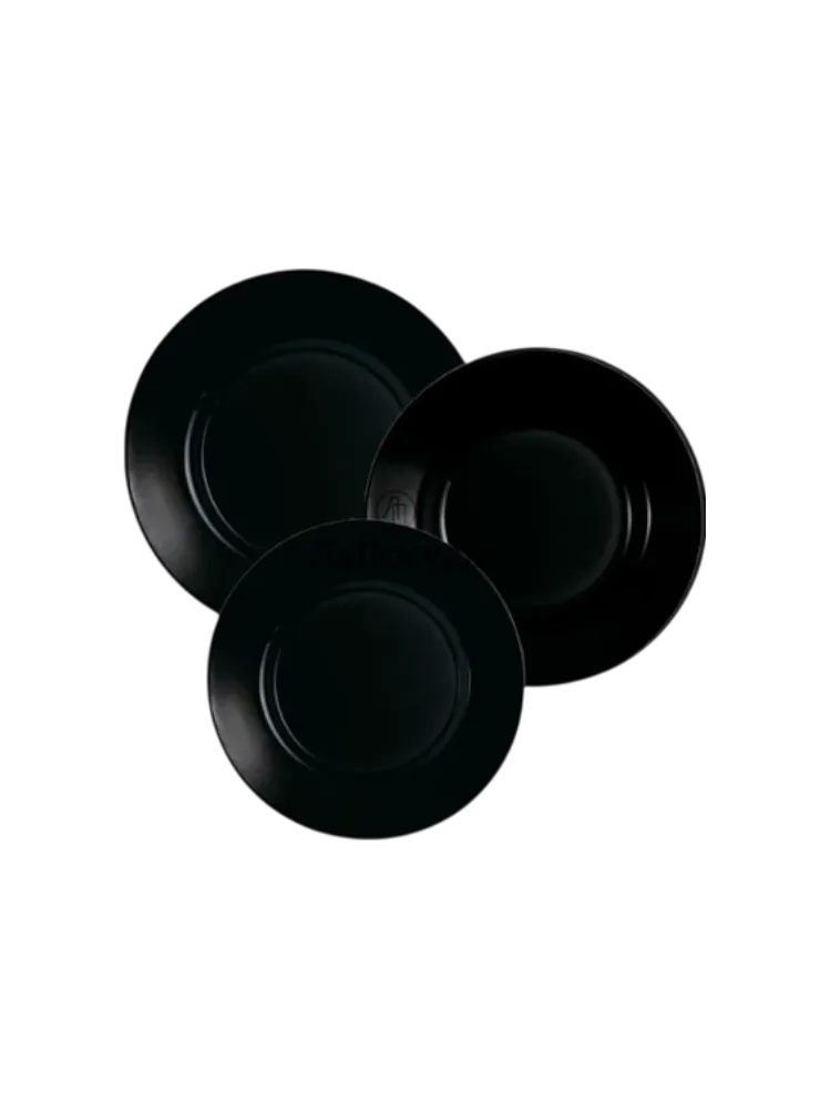 PLUMI BLACK столовый сервиз на 6 персон из 18 предметов LUMINARC