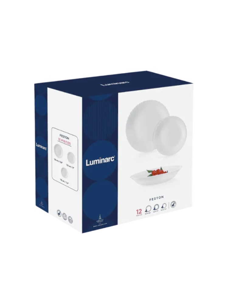 FESTON PLAINE сервиз столовый на 4 персоны из 12 предметов LUMINARC