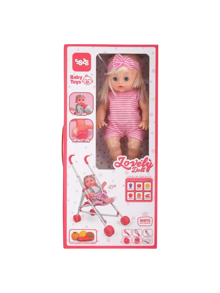 Пупс Кукла Пупс с коляской 25