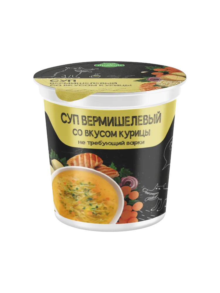 Суп вермишеливый со вкусом курицы 25г.(в стакане)