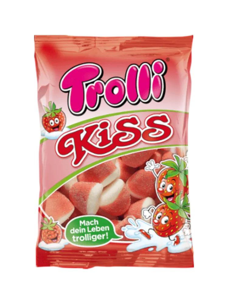 Жевательный мармелад Trolli Клубника со сливками сахаре 100 г. 