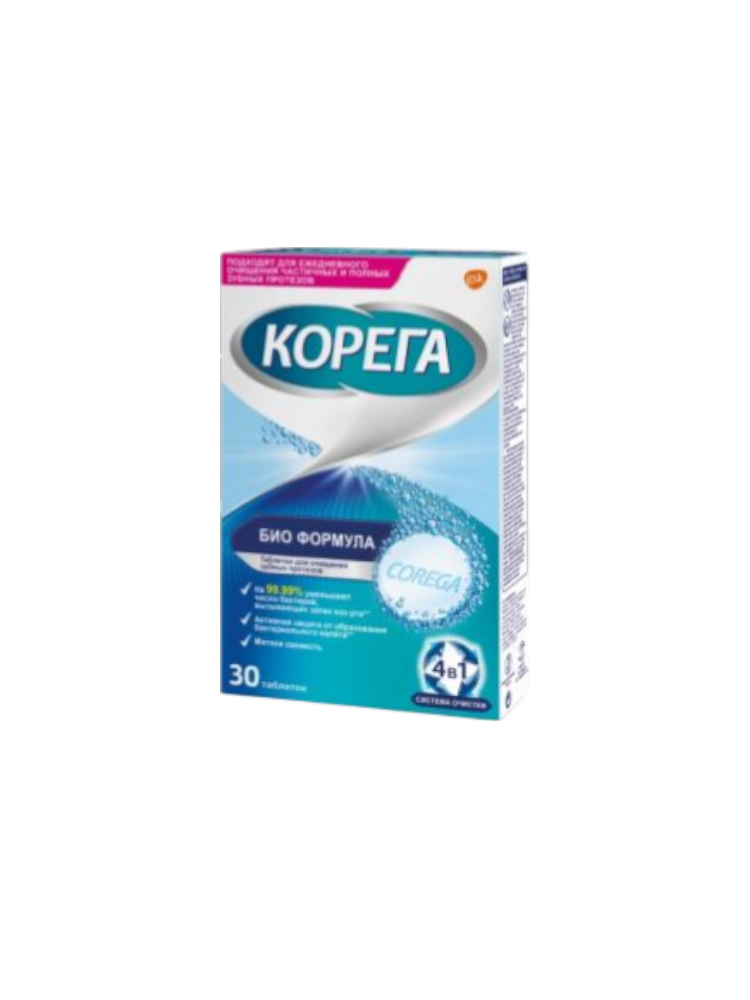 Корега д/очистки зубных протезов Биоформула №30 табл