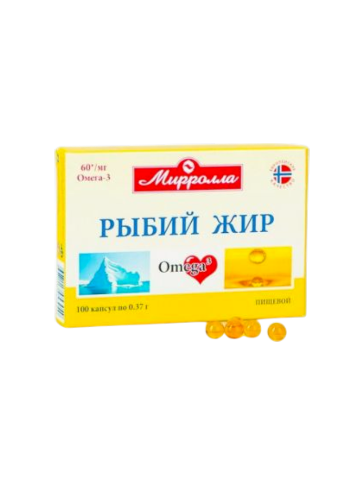 Рыбий жир пищевой-Миролла 0,37г №100