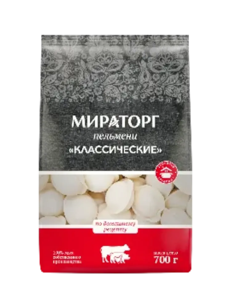 ПЕЛЬМЕНИ МИРАТОРГ 700Г КЛАССИЧЕСКИЕ ЗАМ