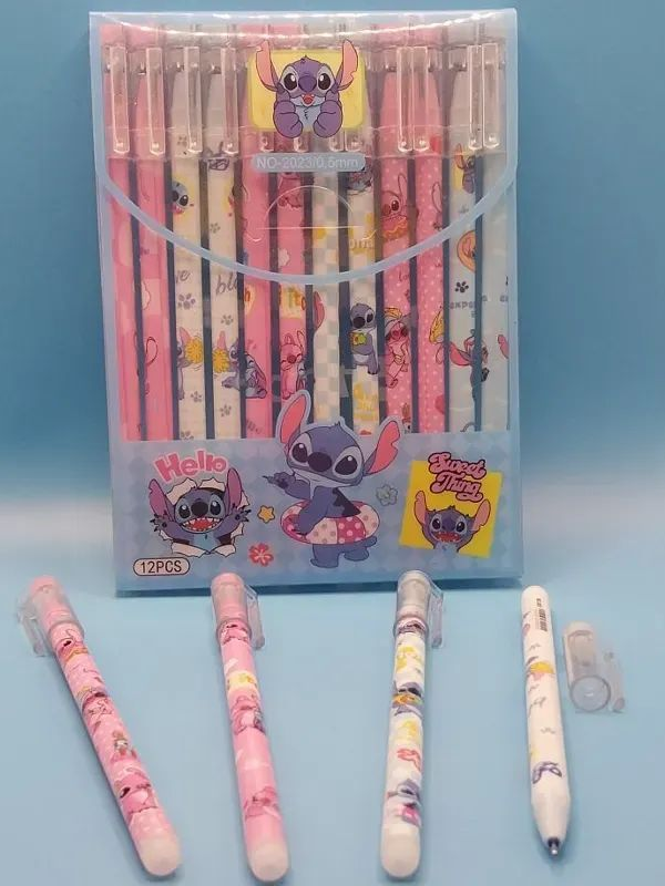 Ручки пиши-стирай  Stitch ,  гелевые ручки 12 штук с ластиком со стираемыми чернилами