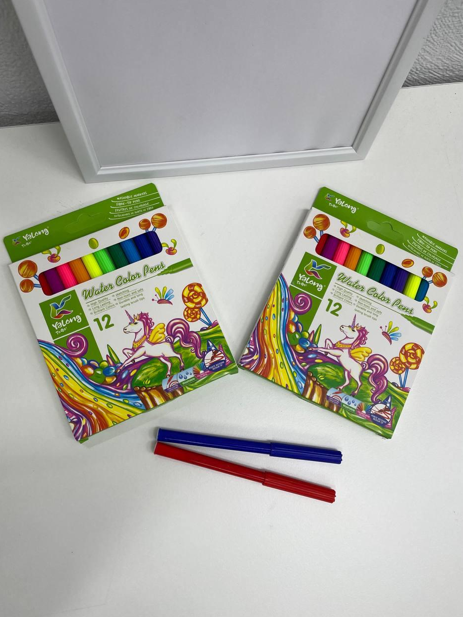 Фломастеры Yalong Water Color Pens 18036-12
