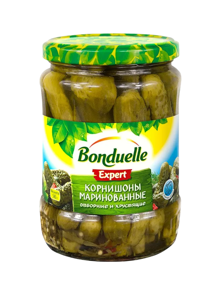 КОРНИШОНЫ BONDUELLE 540Г МАРИНОВАННЫЕ