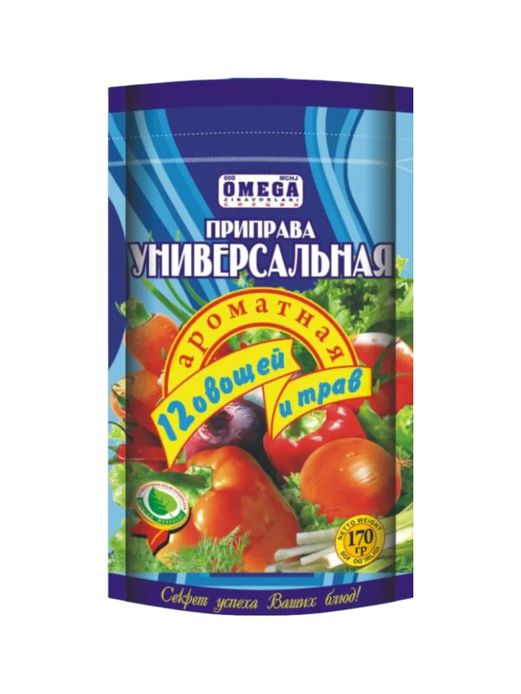 ПРИПРАВА ОМЕГА 150Г 12 ОВОЩЕЙ И ТРАВ СУПЕР УНИВЕРСАЛЬНАЯ