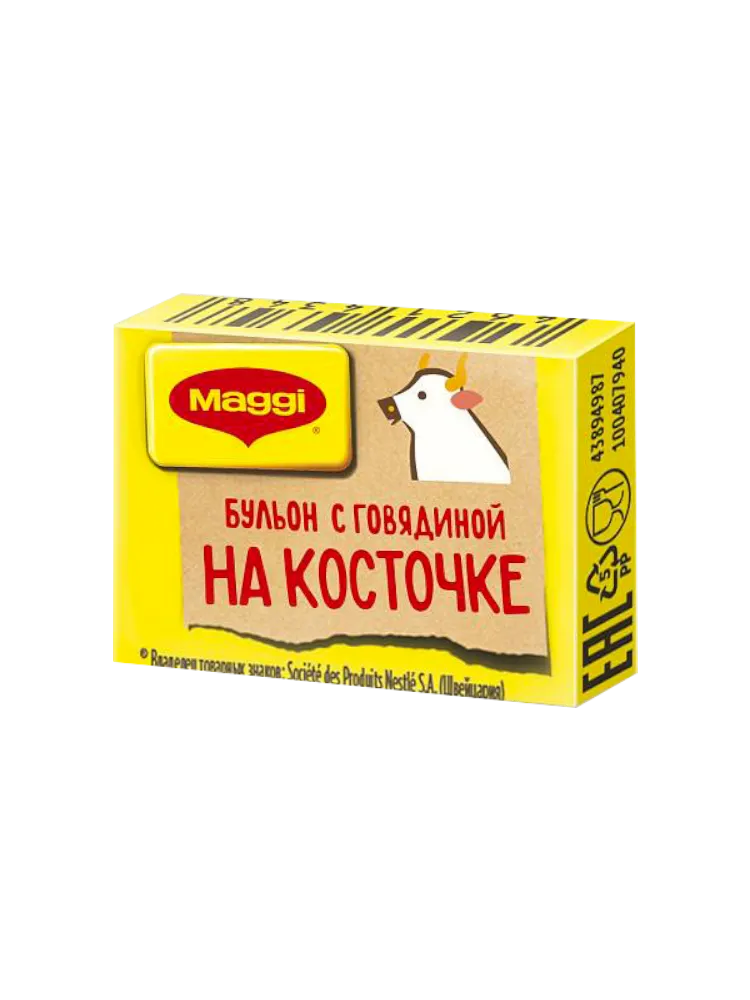 БУЛЬОН МАГГИ 10Г КУБИК ГОВЯЖИЙ НА КОСТОЧКЕ 1ШТ 