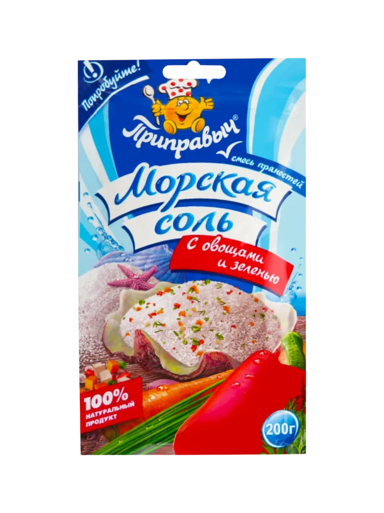 ПРИПРАВА ПРИПРАВЫЧ 200Г МОРСКАЯ СОЛЬ ОВОЩИ/ЗЕЛЕНЬ