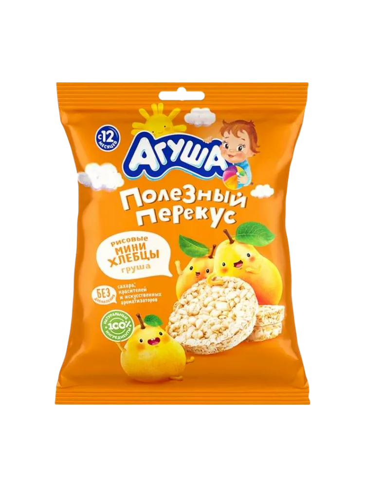 ХЛЕБЦЫ АГУША 30Г РИС/ГРУША