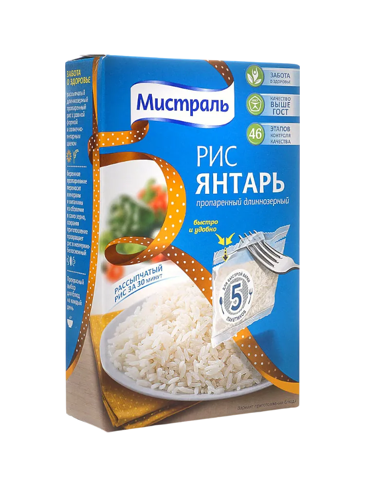 КРУПА МИСТРАЛЬ 5*80Г РИС ЯНТАРЬ