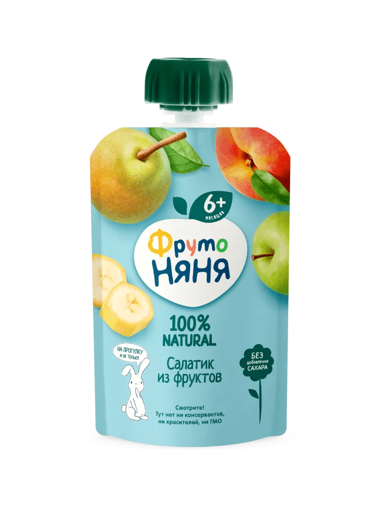 ПЮРЕ ФРУТОНЯНЯ 90Г САЛАТИК ИЗ ФРУКТОВ Д/П