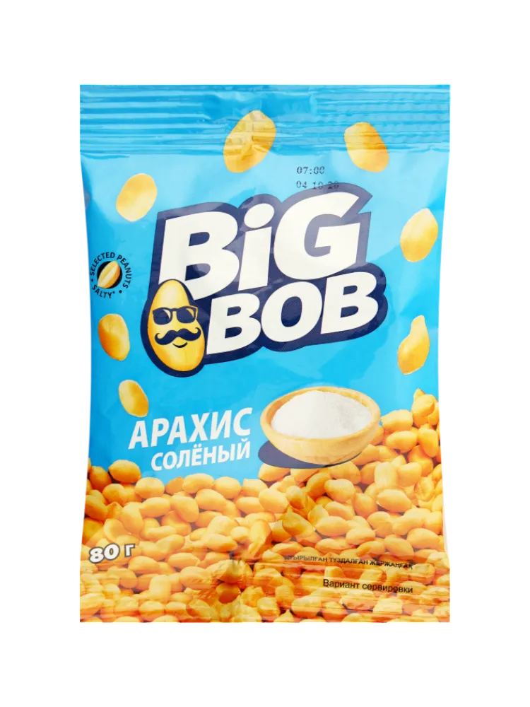 АРАХИС BIG BOB 80Г ЖАРЕНЫЙ СОЛЕНЫЙ
