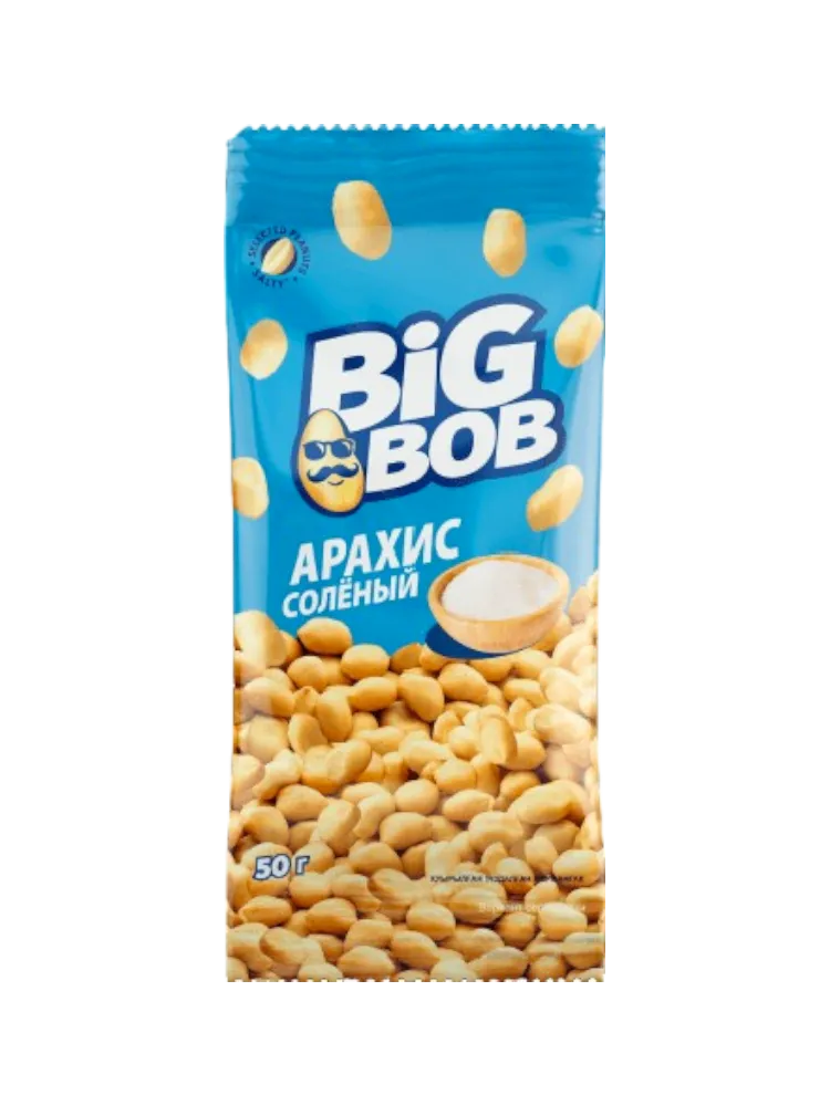 АРАХИС BIG BOB 50Г ЖАРЕНЫЙ СОЛЕНЫЙ