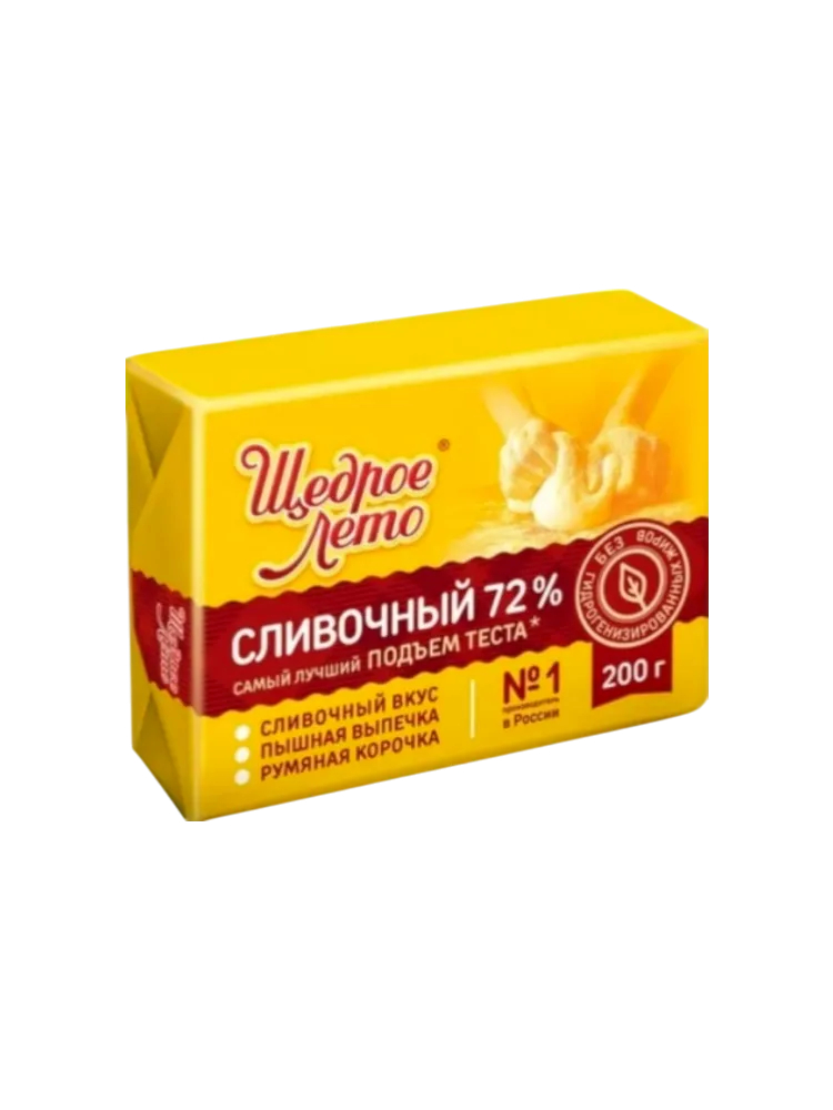 МАРГАРИН ЩЕДРОЕ ЛЕТО 200Г 72%