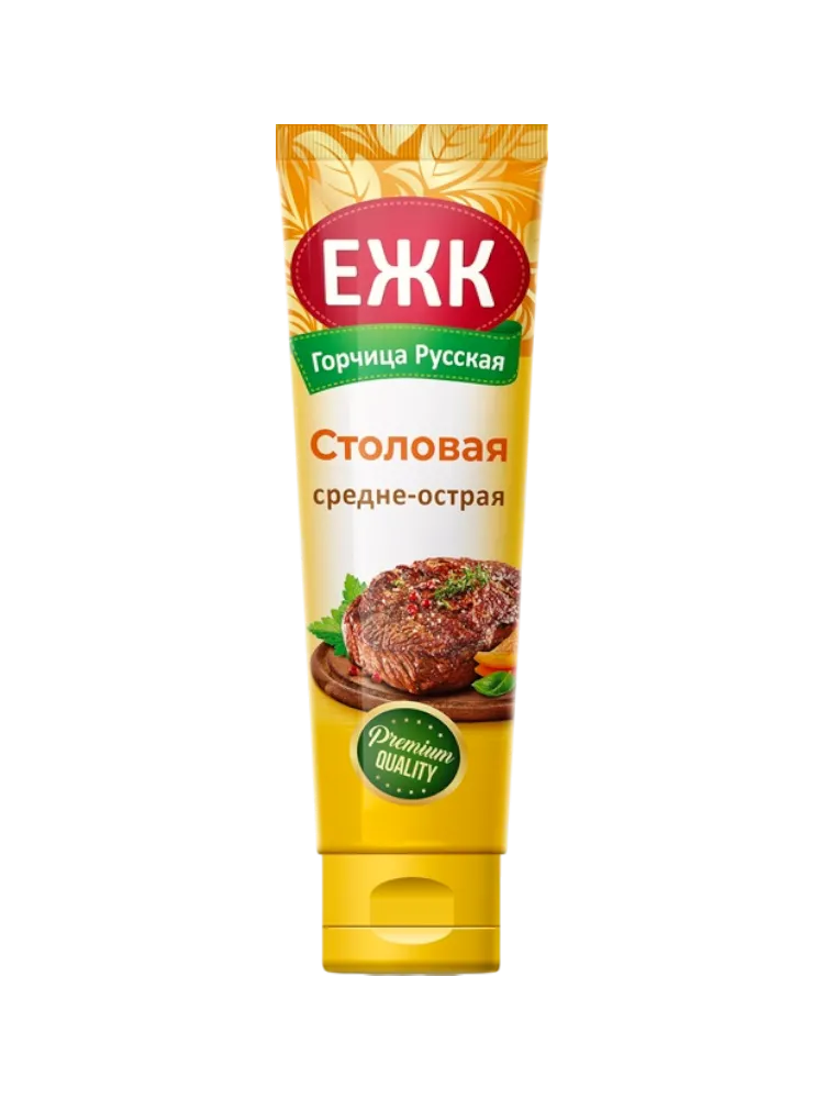 ГОРЧИЦА ЕЖК 130Г СТОЛОВАЯ СРЕДНЕ ОСТРАЯ ТУБА