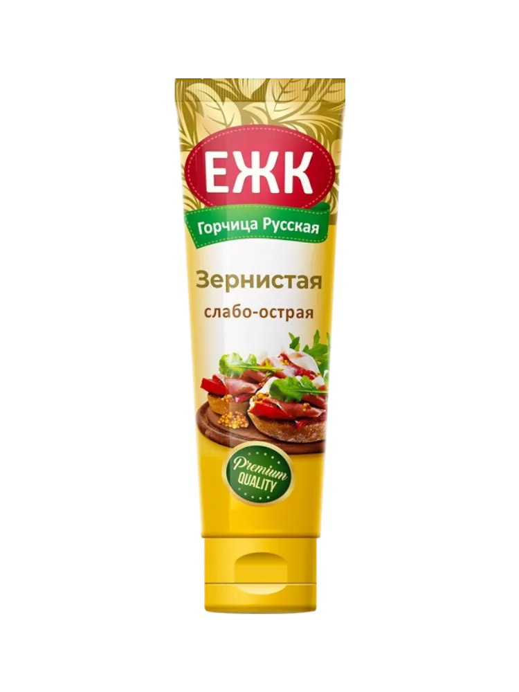 ГОРЧИЦА ЕЖК 130Г ЗЕРНИСТАЯ СЛАБО ОСТРАЯ ТУБА