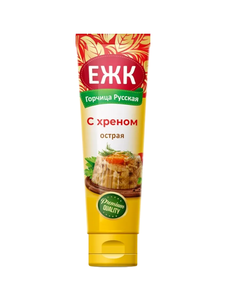 ГОРЧИЦА ЕЖК 130Г ОСТРАЯ С ХРЕНОМ ТУБА