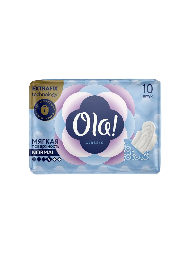 ПРОКЛАДКИ OLA! CLASSIC WINGS SINGLES NORMAL МЯГКАЯ ПОВЕРХНОСТЬ В ИНД 10/9ШТ - фото 1