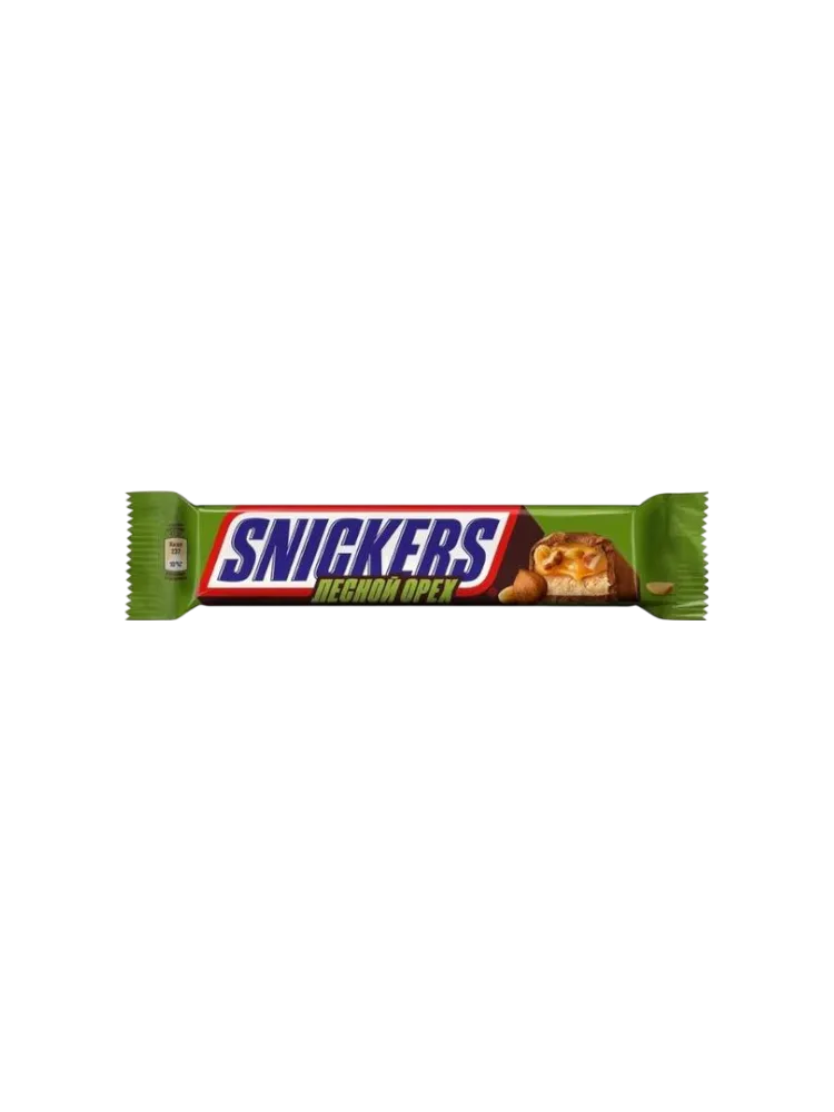 ШОКОЛАД БАТ SNICKERS 81Г С ЛЕСНЫМИ ОРЕХАМИ 