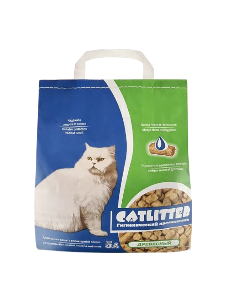 НАПОЛНИТЕЛЬ CATLITTER 5Л ДРЕВЕСНЫЙ