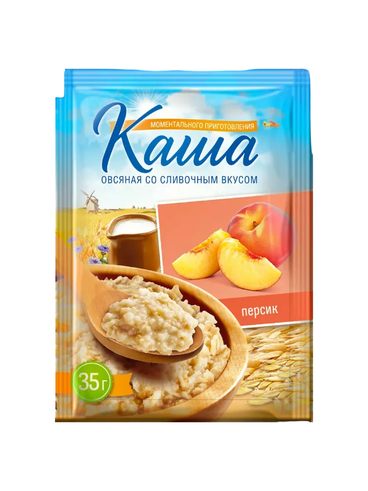 КАША ВЫШНИЙ ГОРОД 35Г ОВСЯНАЯ ПЕРСИК/СЛИВ ВКУС М/П