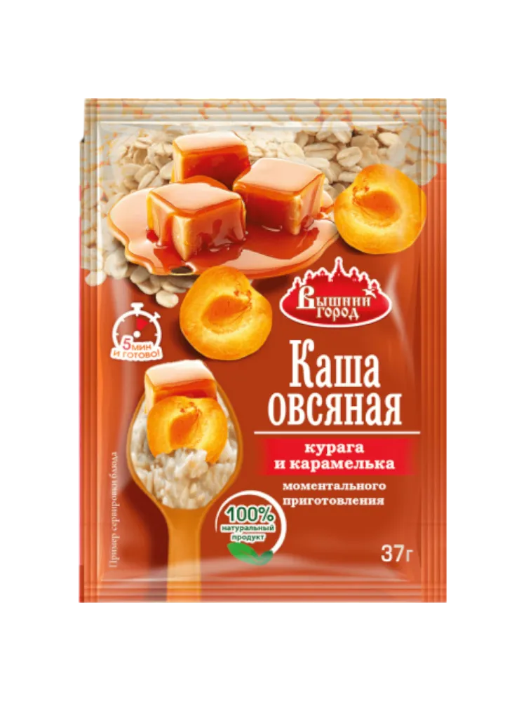 КАША ВЫШНИЙ ГОРОД 37Г ОВСЯНАЯ КУРАГА/КАРАМЕЛЬ М/П