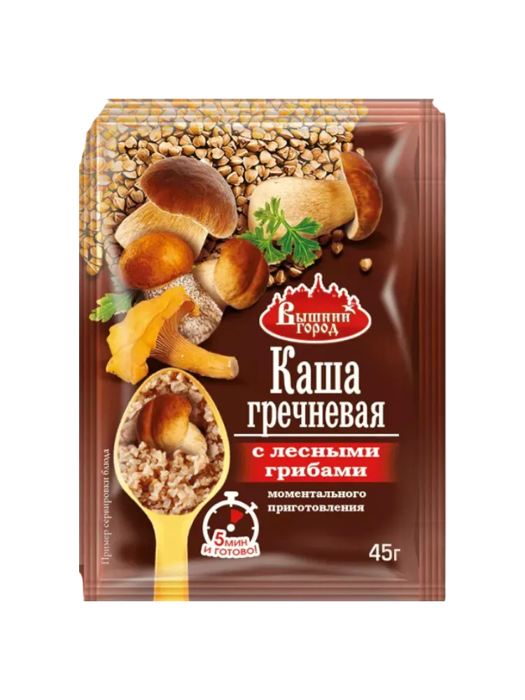 КАША ВЫШНИЙ ГОРОД 45Г ГРЕЧНЕВАЯ С ЛЕСН ГРИБАМИ М/П