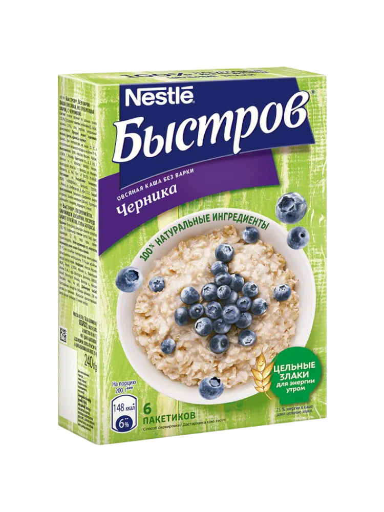КАША БЫСТРОВ 240Г ОВС С ЧЕРНИКОЙ