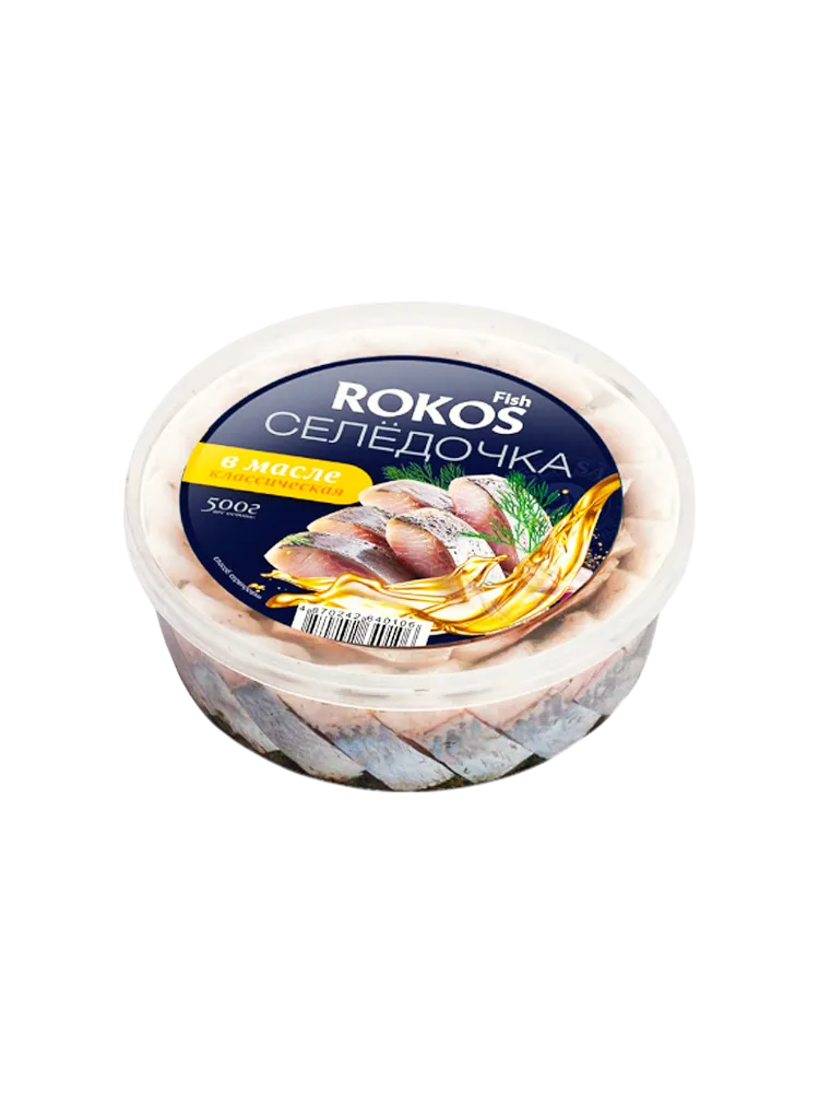 ПРЕСЕРВЫ ROKOS FISH СЕЛЕДОЧКА КЛАССИЧЕСКАЯ 500Г 