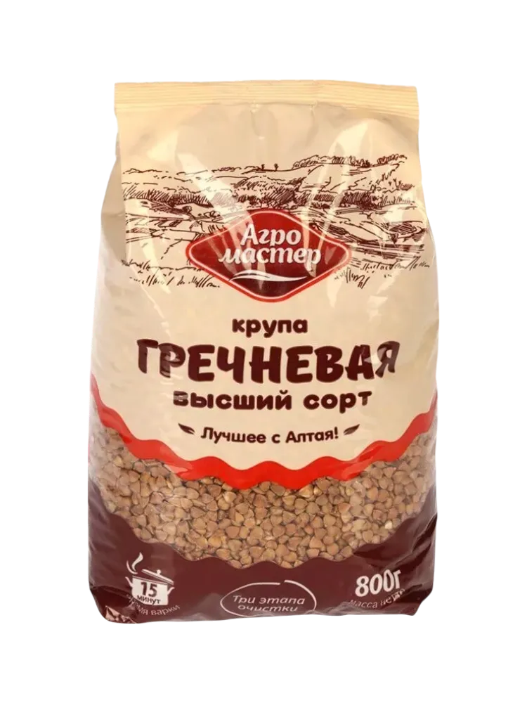 КРУПА АГРОМАСТЕР 800Г ГРЕЧНЕВАЯ