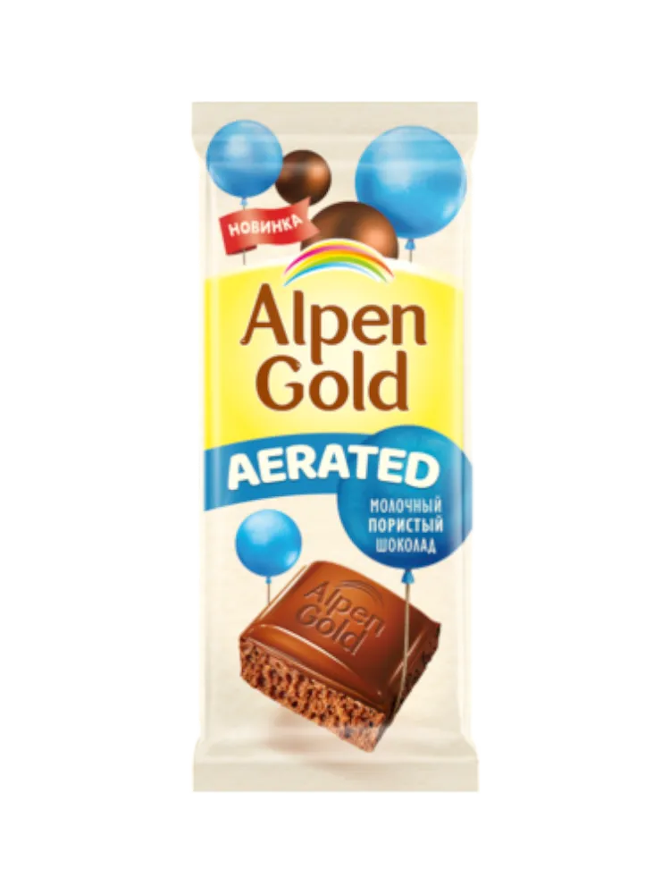 ШОК ALPEN GOLD AERATED 80Г МОЛОЧНЫЙ ПОРИСТЫЙ