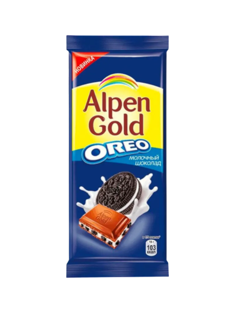 ШОК ALPEN GOLD 95Г МОЛОЧНЫЙ С ПЕЧЕНЬЕМ ОРЕО
