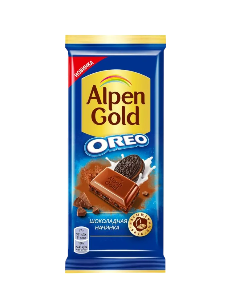 ШОК ALPEN GOLD 95Г МОЛ С ШОК/НАЧ С КУС/ПЕЧЕНЬЯ ОРЕО