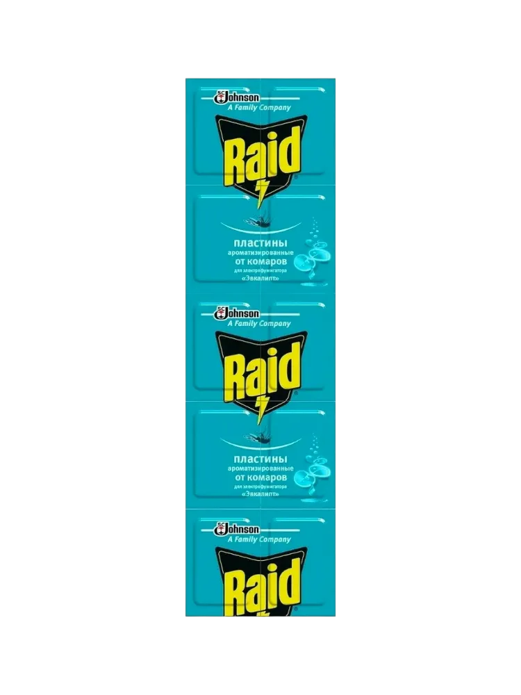 ПЛАСТ Д/ФУМИГ RAID 10ШТ ОТ КОМАРОВ ЭВКАЛИПТ