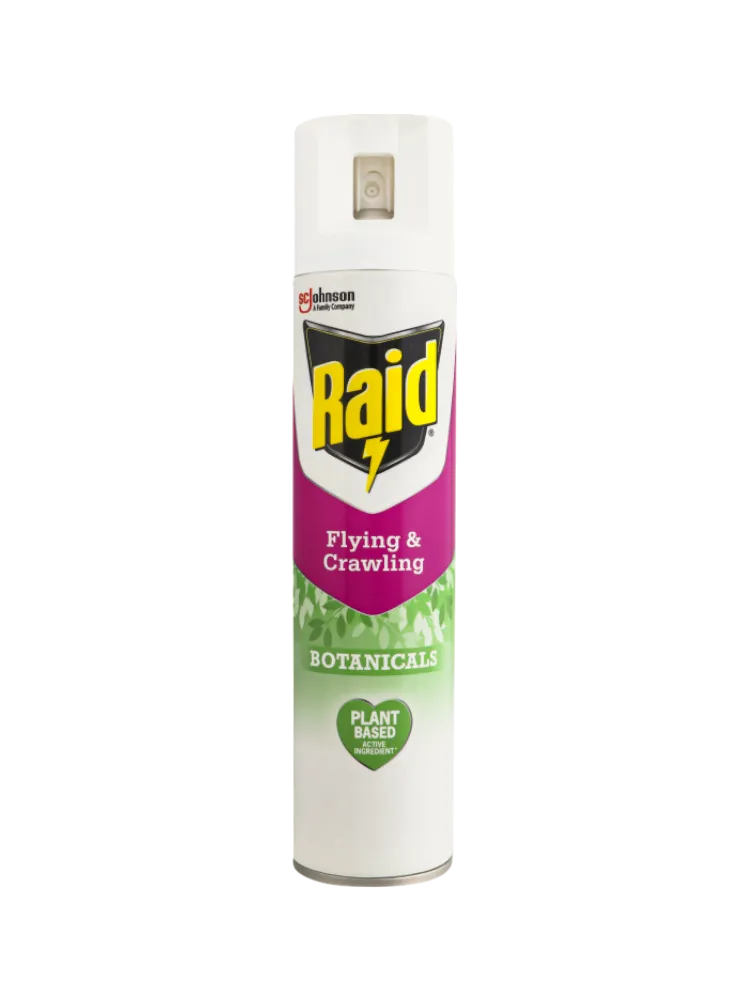 АЭРОЗОЛЬ RAID BOTANICALS ОТ ЛЕТАЮЩИХ И ПОЛЗАЮЩИХ НАСЕКОМЫХ 300МЛ