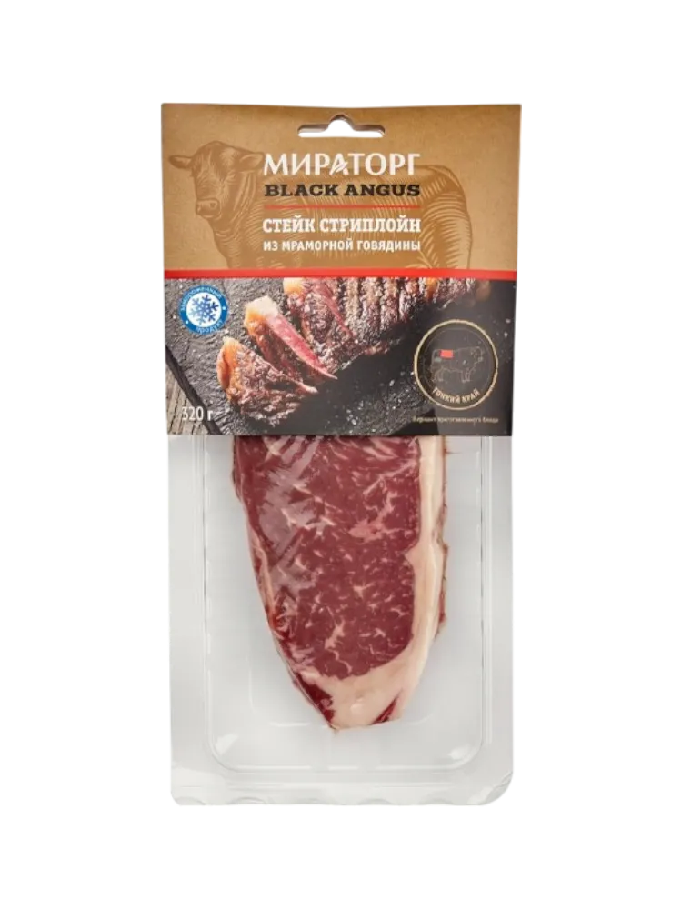 СТЕЙК МИРАТОРГ 320Г СТРИПЛ Б/К ЗАМ