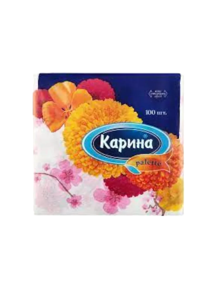 САЛФЕТКИ КАРИНА 100ШТ С РИСУНКОМ
