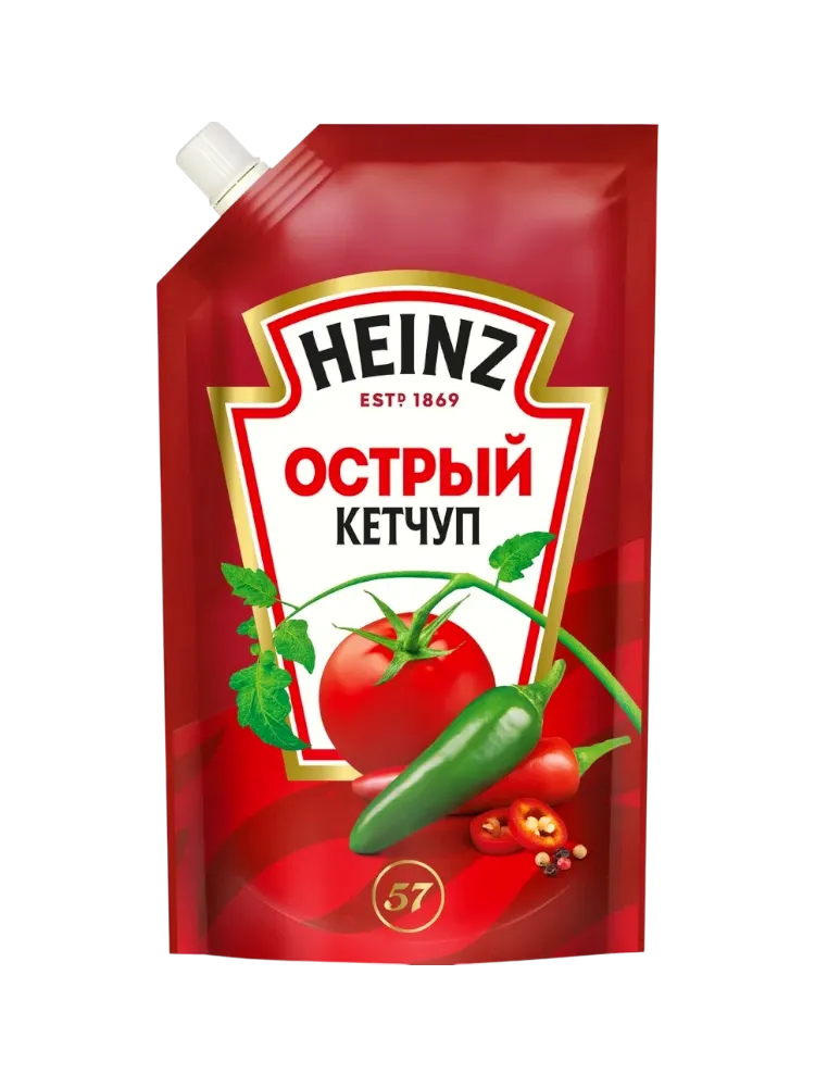 КЕТЧУП HEINZ 320Г ОСТРЫЙ Д/ПАК
