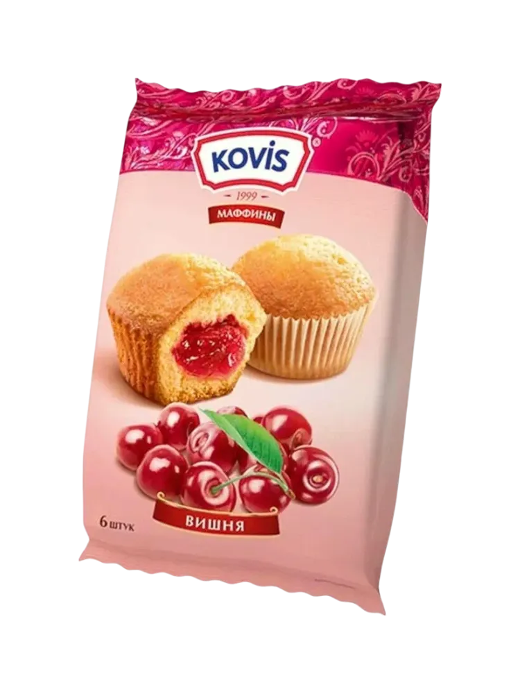МИНИ-МАФФИНЫ KOVIS 200Г ВИШНЯ