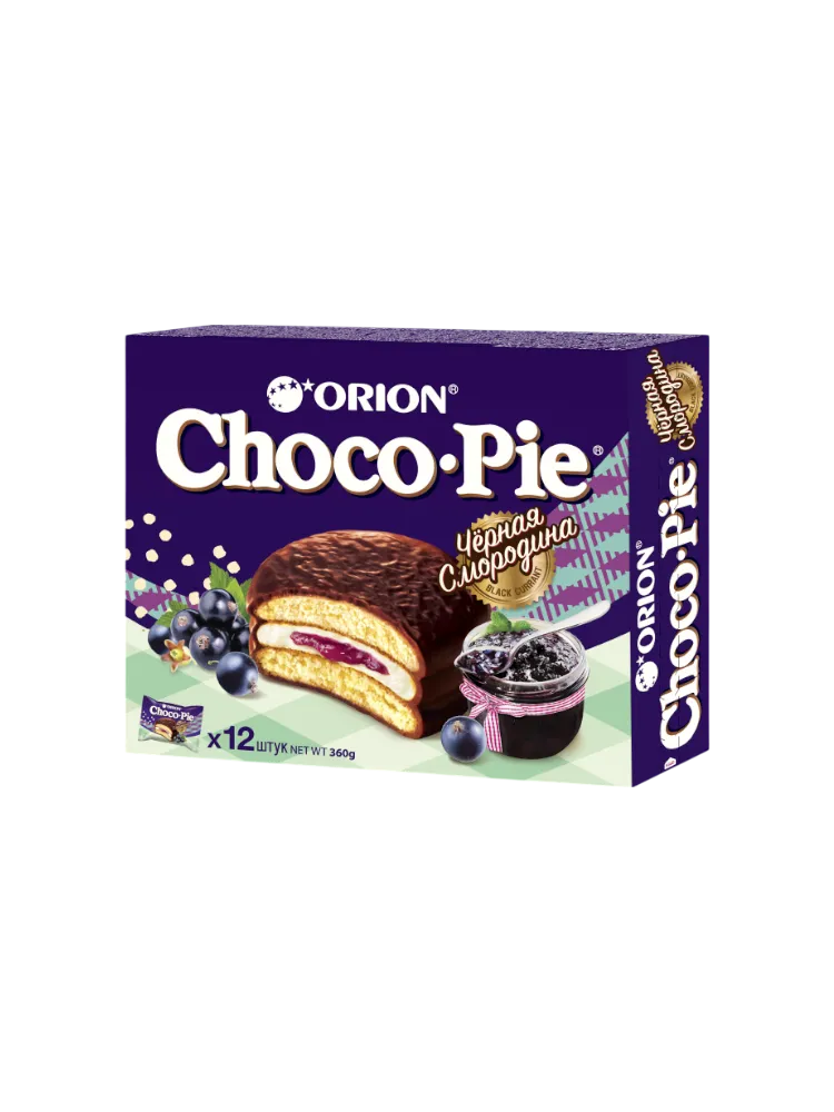 ПИРОЖЕНОЕ ORION CHOCO-PIE BLACK CURRANT 360Г