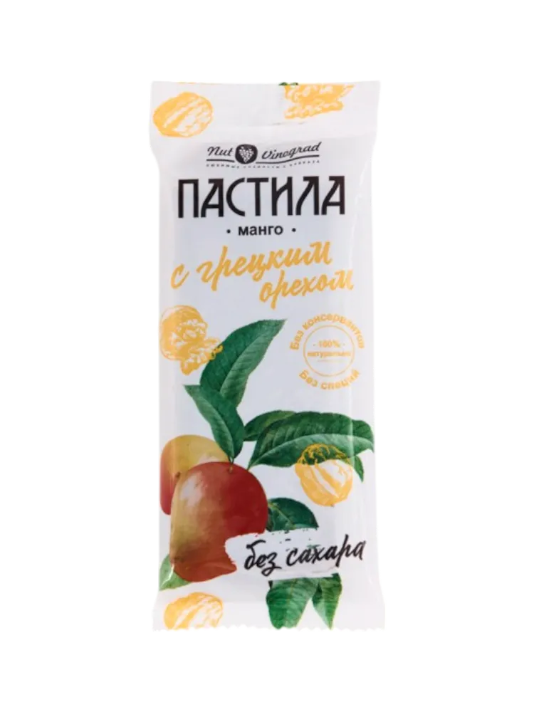 ПАСТИЛА ИЗ МАНГО С ГРЕЦКИМ ОРЕХОМ NUT VINOGRAD 50Г
