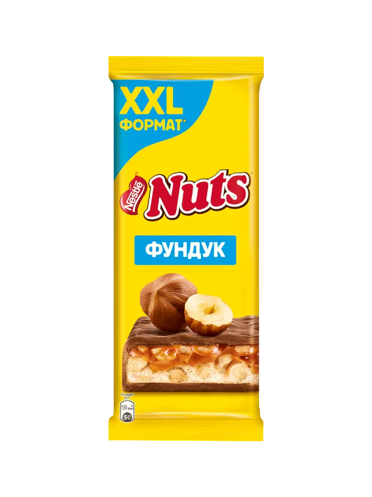 ШОКОЛАД NUTS 180Г МОЛОЧНЫЙ C ФУНДУКОМ